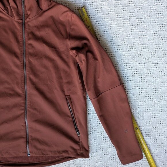 Men's Lululemon Fleece Back Soft Shell Jacket Coat Burnt Orange Terracotta XL - Picture 6 of 9